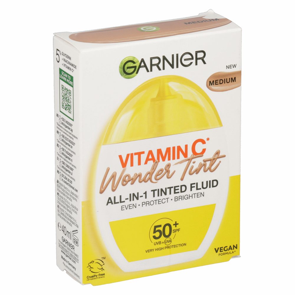 obarvana krema za obraz vitamin c wonder tint, medium, garnier, 40ml