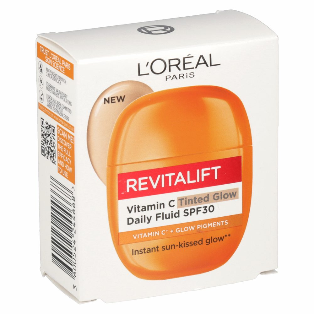 obarvana krema za obraz revitalift z vitaminom c in spf30, loreal, 40ml