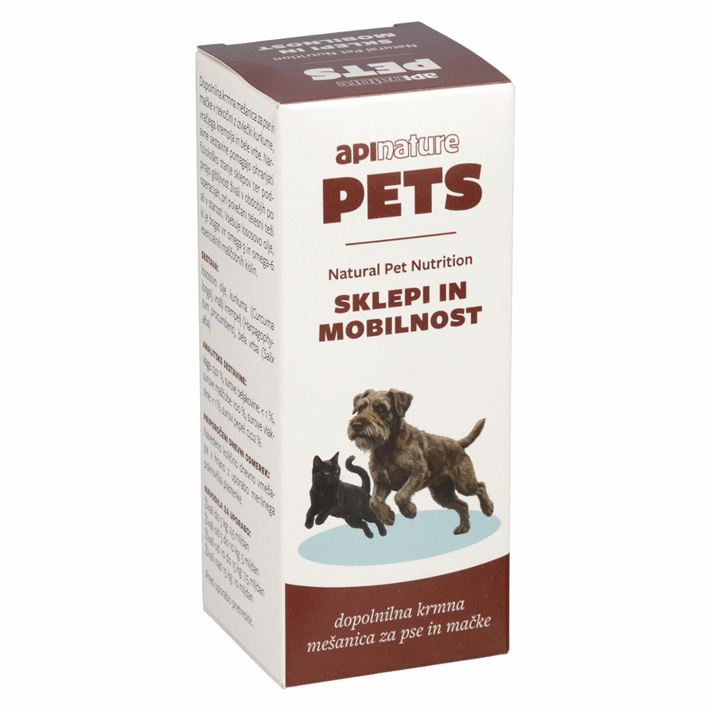 dopolnilna krmna mešanica za pse in mačke, sklepi in mobilnost, apinature pets, 120ml