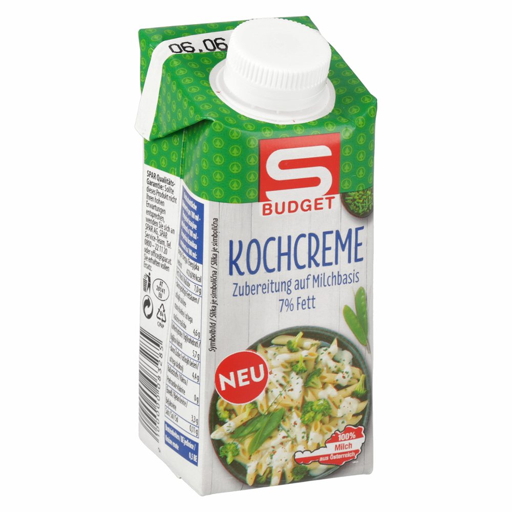 smetana za kuhanje, s-budget, 250ml