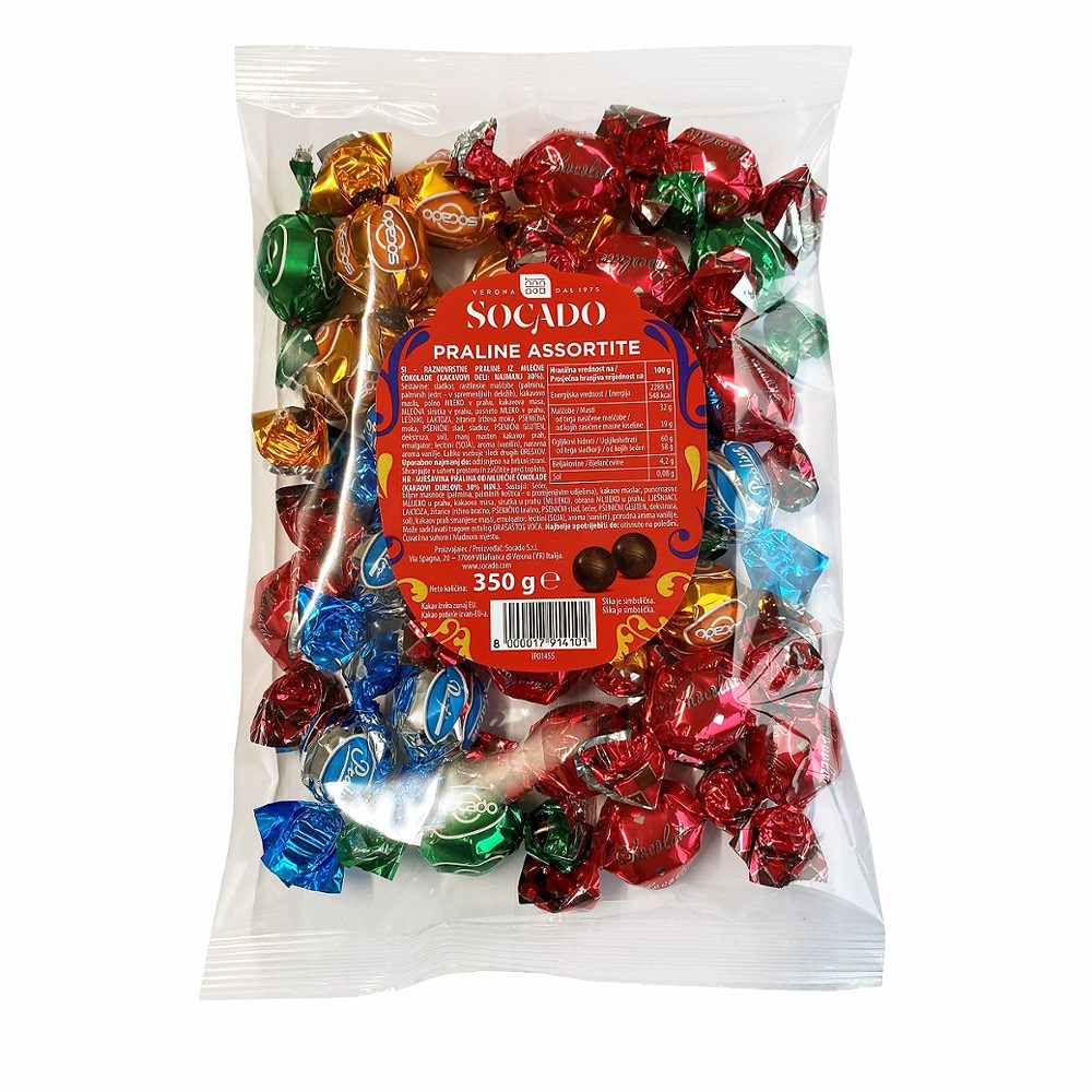 čokoladni bonboni, transparent, socado, 350g
