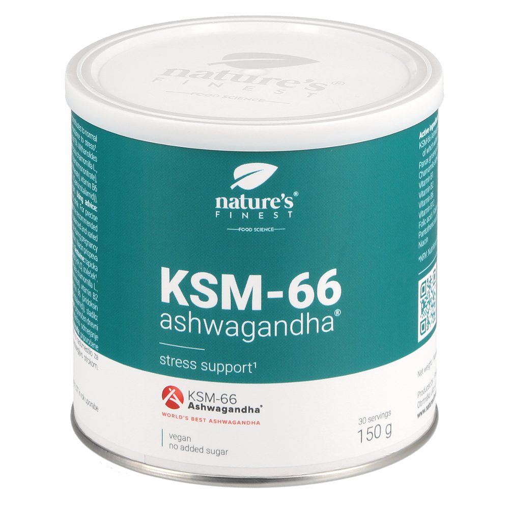 prehransko dopolnilo ksm-66 ashwagandha, nature´s finest, 150g