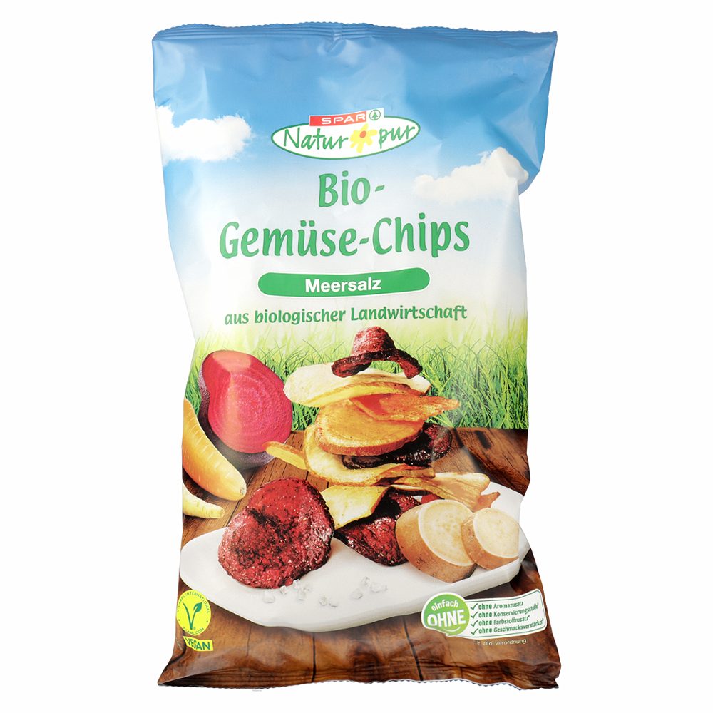 bio čips iz mešane zelenjave, spar natur*pur, 90g