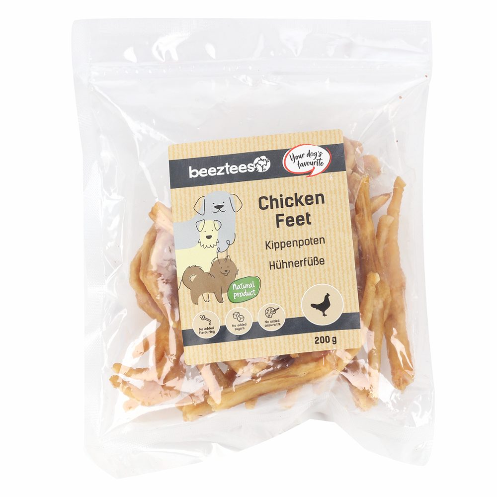 priboljšek za pse, piščančje nogice, beeztees, 200g